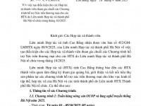 Tạo điều kiện cho các Hợp tác xã thành viên tham gia chuỗi các Chương trình hỗ trợ Xúc tiến thương mại cho các HTX do Liên minh Hợp tác xã thành phố Hà Nội tổ chức trong tháng 10/2025.