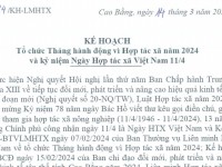 KẾ HOẠCH TỔ CHỨC THÁNG HÀNH ĐỘNG VÌ HTX NĂM 2024 VÀ KỶ NIỆM NGÀY HTX VIỆT NAM 11/4