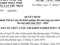 Quyết định và Thể lệ cuộc thi Khởi nghiệp đổi mới sáng tạo tỉnh Cao Bằng lần thứ nhất, năm 2023 -2024