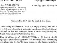 thông báo về việc tiếp nhận hồ sơ khen thưởng thành tích thực hiện Phong trào thi đua “Cả nước chung sức xây dựng nông thôn mới” Ngành Nông nghiệp và PTNT