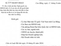 Lấy ý kiến dự thảo Nghị quyết của HĐND tỉnh về các tiêu chí để quyết định thực hiện đấu thầu lựa chọn nhà đầu tư thực hiện dự án đầu tư có sử dụng đất trên địa bàn tỉnh Cao Bằng