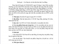 CV gửi các HTX tham gia trưng bày, giới thiệu sản phẩm