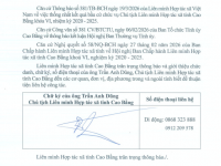 Thông báo chữ ký và số điện thoại đồng chí Trần Anh Dũng, Chủ tịch Liên minh Hợp tác xã tỉnh Cao Bằng khoá VI, nhiệm kỳ 2020 -2025