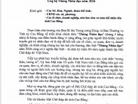 THƯ KÊU ỦNG HỘ NHÂN ĐẠO NĂM 2026