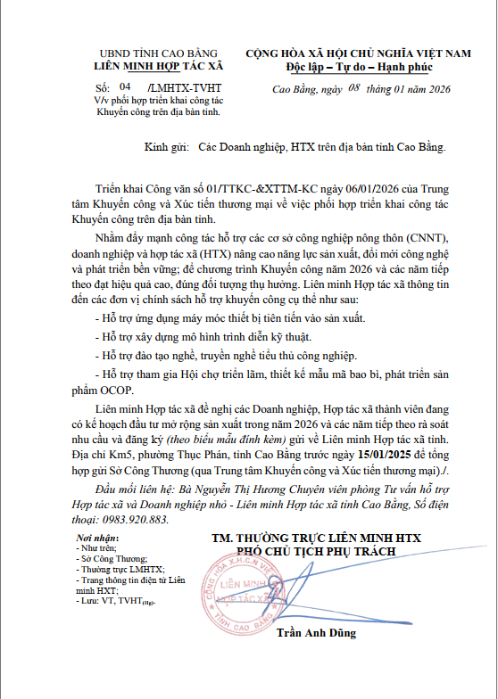 Phối hợp triển khai công tác Khuyến công trên địa bàn tỉnh